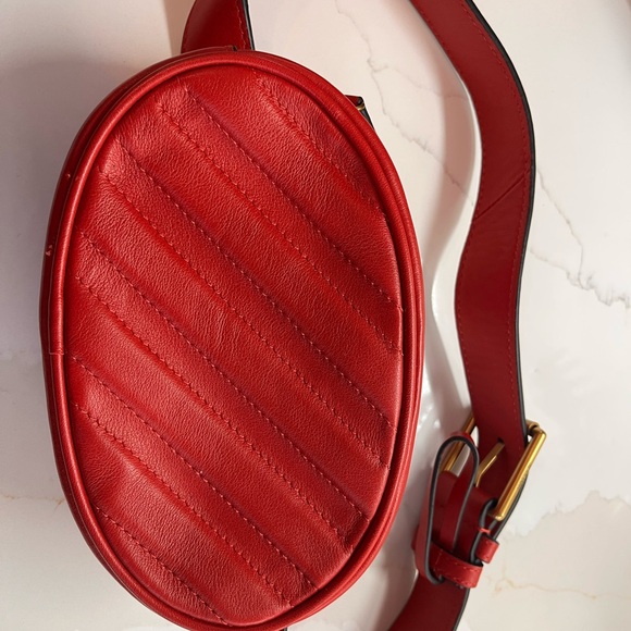 Auxiliary Auxilliary Red Leather Belt Bag OS - Picture 10 of 12